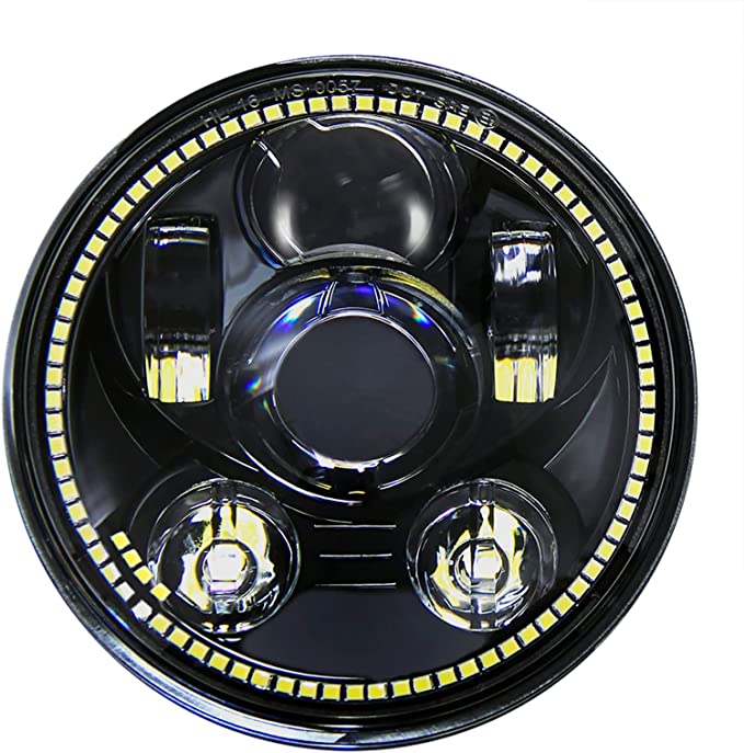 Wisamic 5-3/4 5.75 inch LED Headlight - with Halo DRL