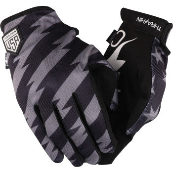 THRASHIN SUPPLY CO. Stars & Bolts Stealth Gloves - Black/Gray - Small